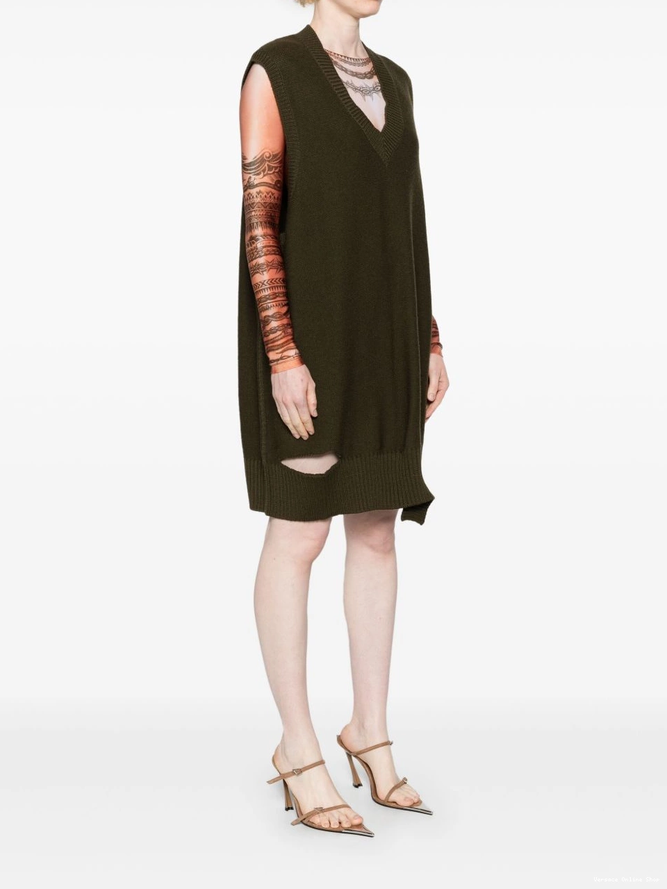 Affordable knitted sleeveless Versace Women minidress 0803